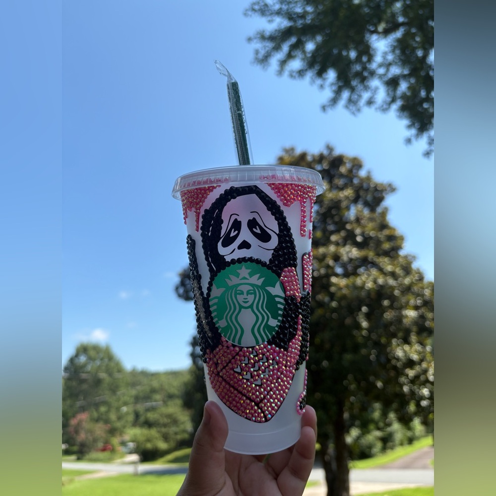 Custom Starbucks Ghost Face Cup